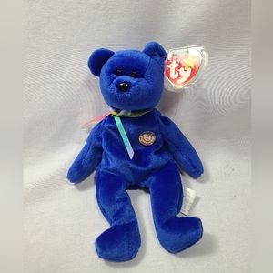 TY Teddy Bear Beanie Baby - Clubby 1998 - Special Members Only Blue Bear  NWT
